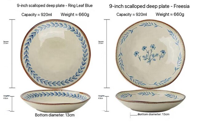 9 inch scalloped deep plate