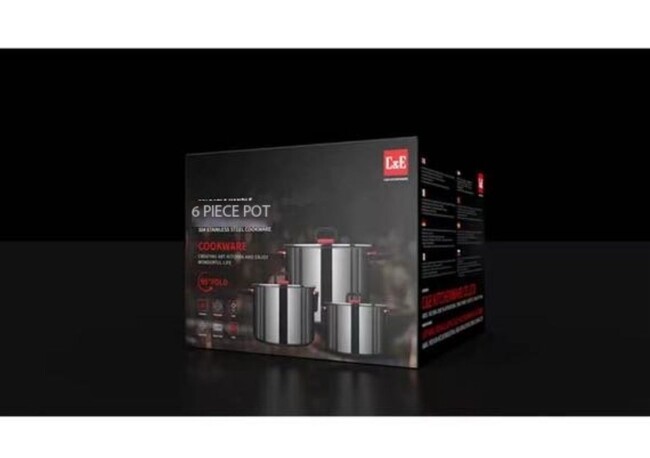 6 pcs stainless steel pots