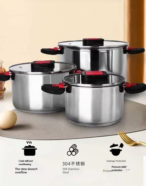 6 pcs stainless steel pots